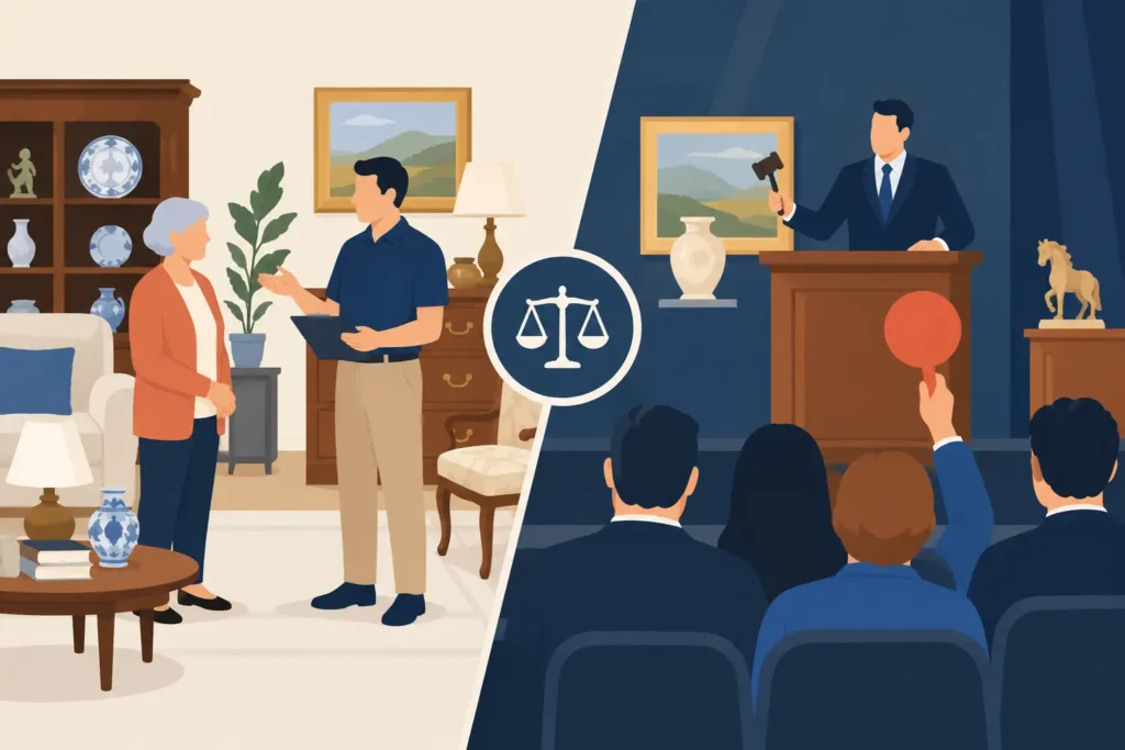 Estate Sale Company Versus Auction Options